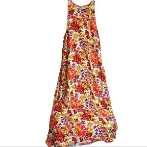 NATURAL LIFE Floral Maxi Dress in White, Pink, Orange, Yellow